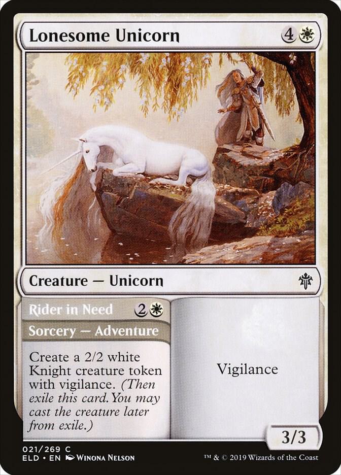 Lonesome Unicorn - 21 Normal - Throne of Eldraine
