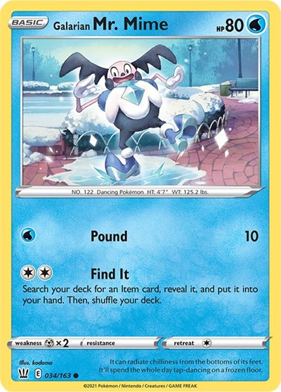 Galarian Mr. Mime - 034/163 Normal - SWSH05: Battle Styles