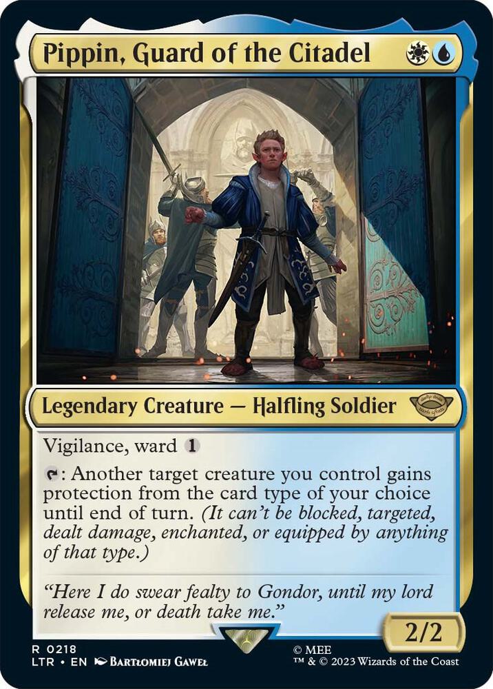 Pippin, Guard of the Citadel - 218 Foil - Universes Beyond: The Lord of the Rings: Tales of Middle-earth