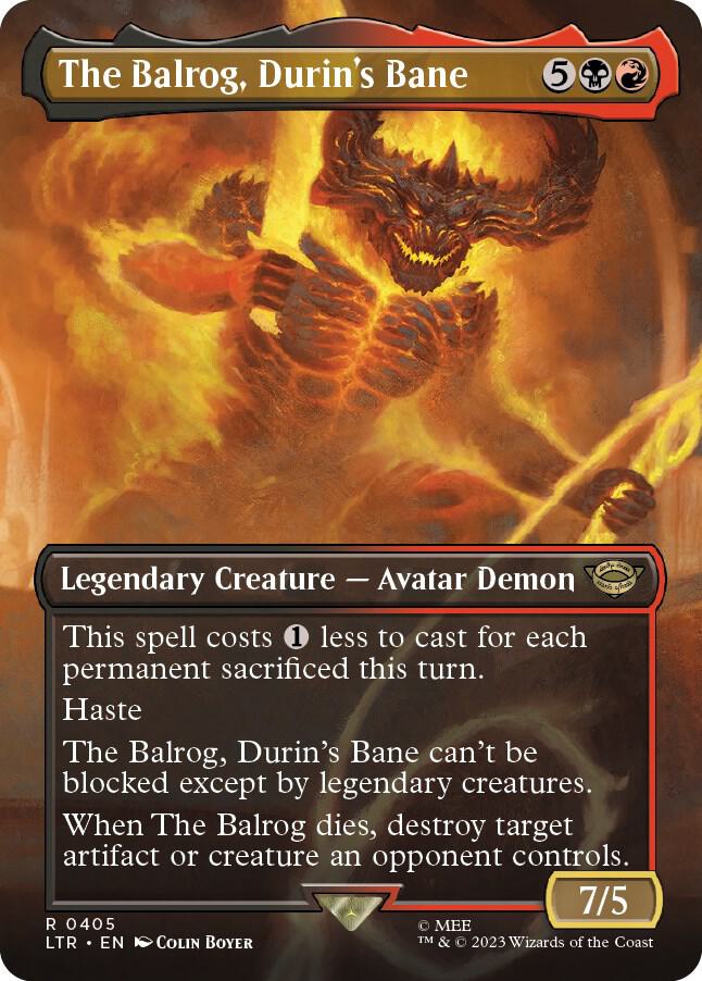 The Balrog, Durin's Bane (Borderless) - 405 Foil - Universes Beyond: The Lord of the Rings: Tales of Middle-earth