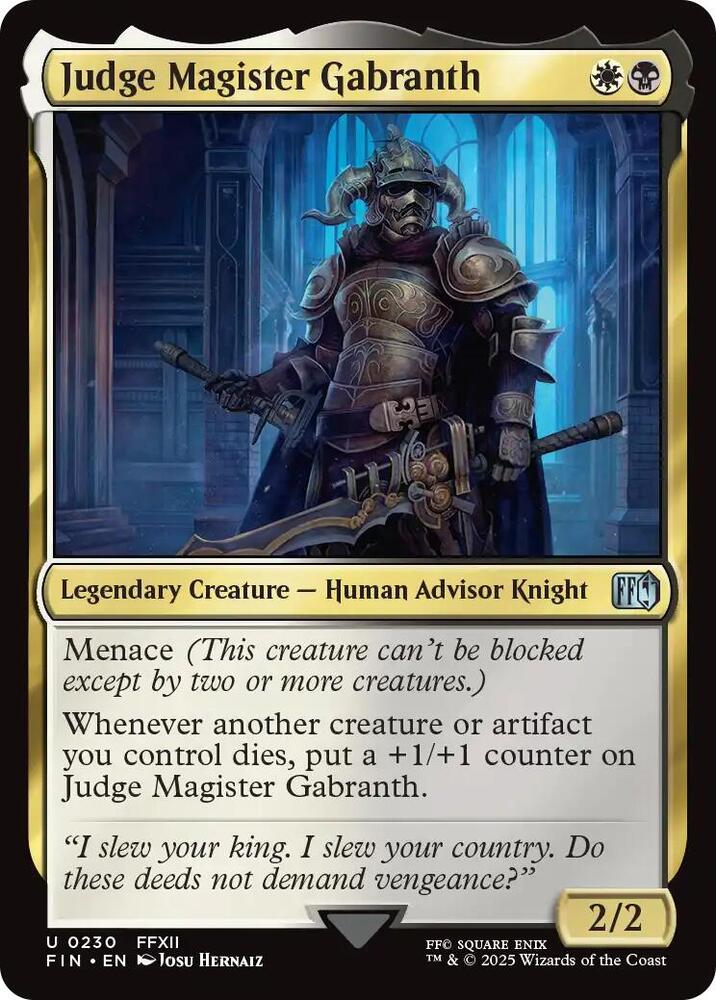 Judge Magister Gabranth - 230 Normal - FINAL FANTASY