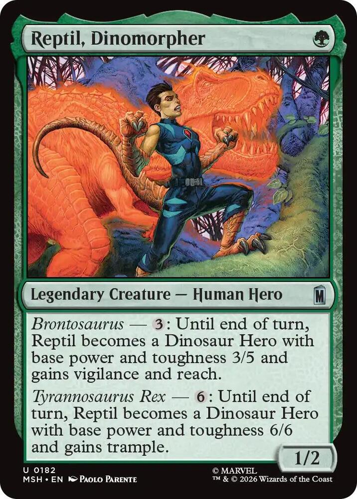 Reptil, Dinomorpher - 182 Foil - Marvel Super Heroes